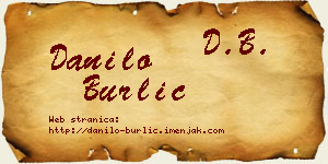 Danilo Burlić vizit kartica